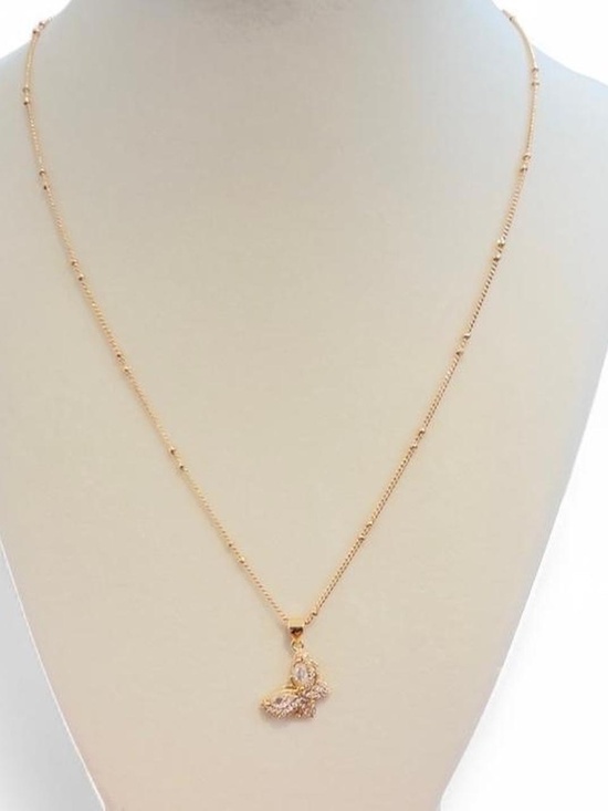 18K Rose Gold Plated Butterfly Pendant & Chain (NWOT) - Picture 2 of 2